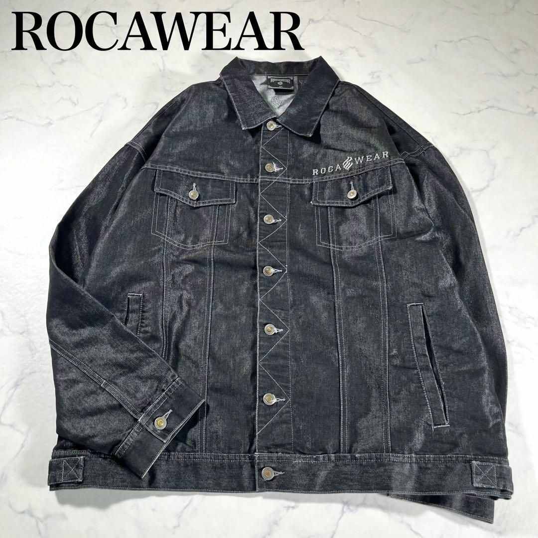 極美品　ROCAWEAR ロカウェア　90s サテン　Gジャン　デニムジャケット