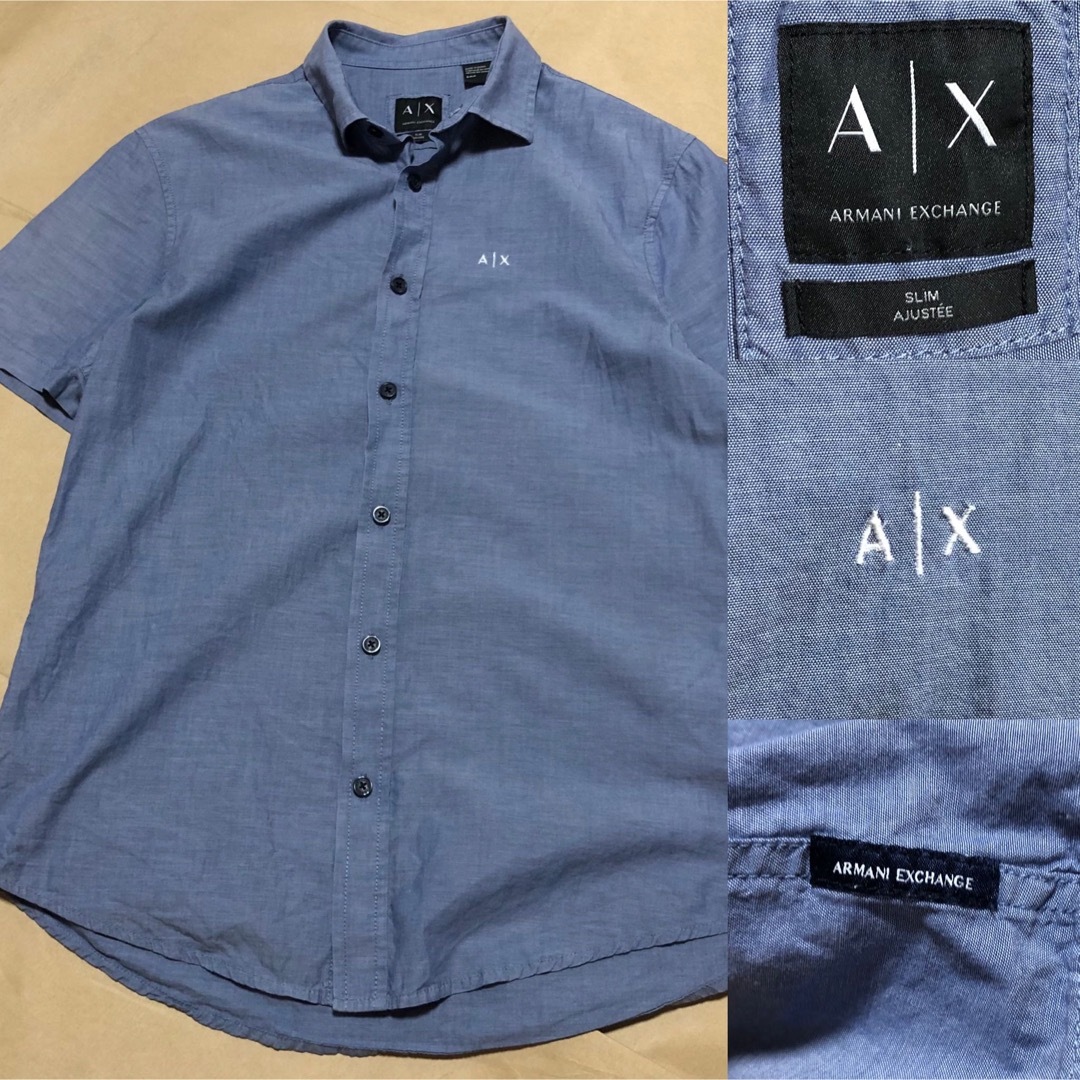 ARMANI EXCHANGE(アルマーニエクスチェンジ)のアルマーニ エクスチェンジ シャツ S 半袖 シャンブレー A/X メンズのトップス(シャツ)の商品写真