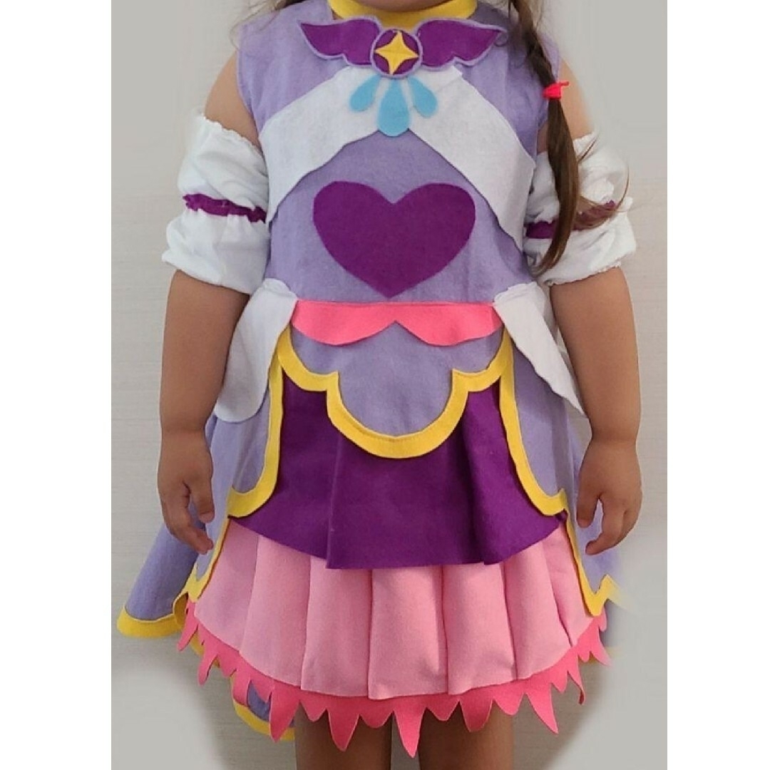 【オーダー】プリキュア キュアマジェスティ風衣装 エルちゃん キッズ/ベビー/マタニティのキッズ服女の子用(90cm~)(ワンピース)の商品写真