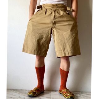 ミリタリー(MILITARY)のステンシル入り 珍個体 vintage イギリス軍 極太 グルカショーツ 短パン(ショートパンツ)