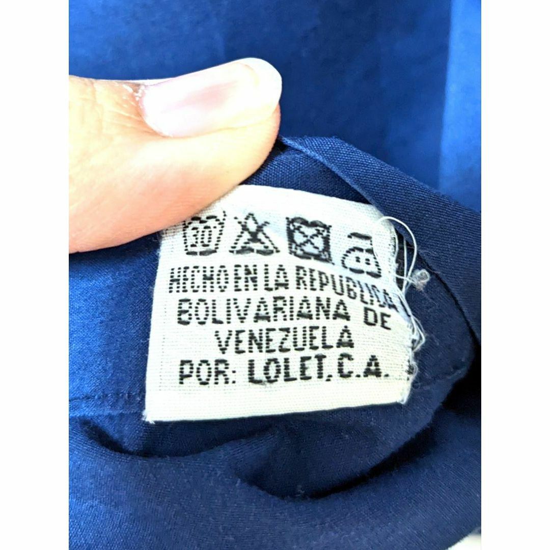 レアペプシコーラピエールラルーシュ ロゴ刺繍 ワークシャツ ネイビー紺色L 7