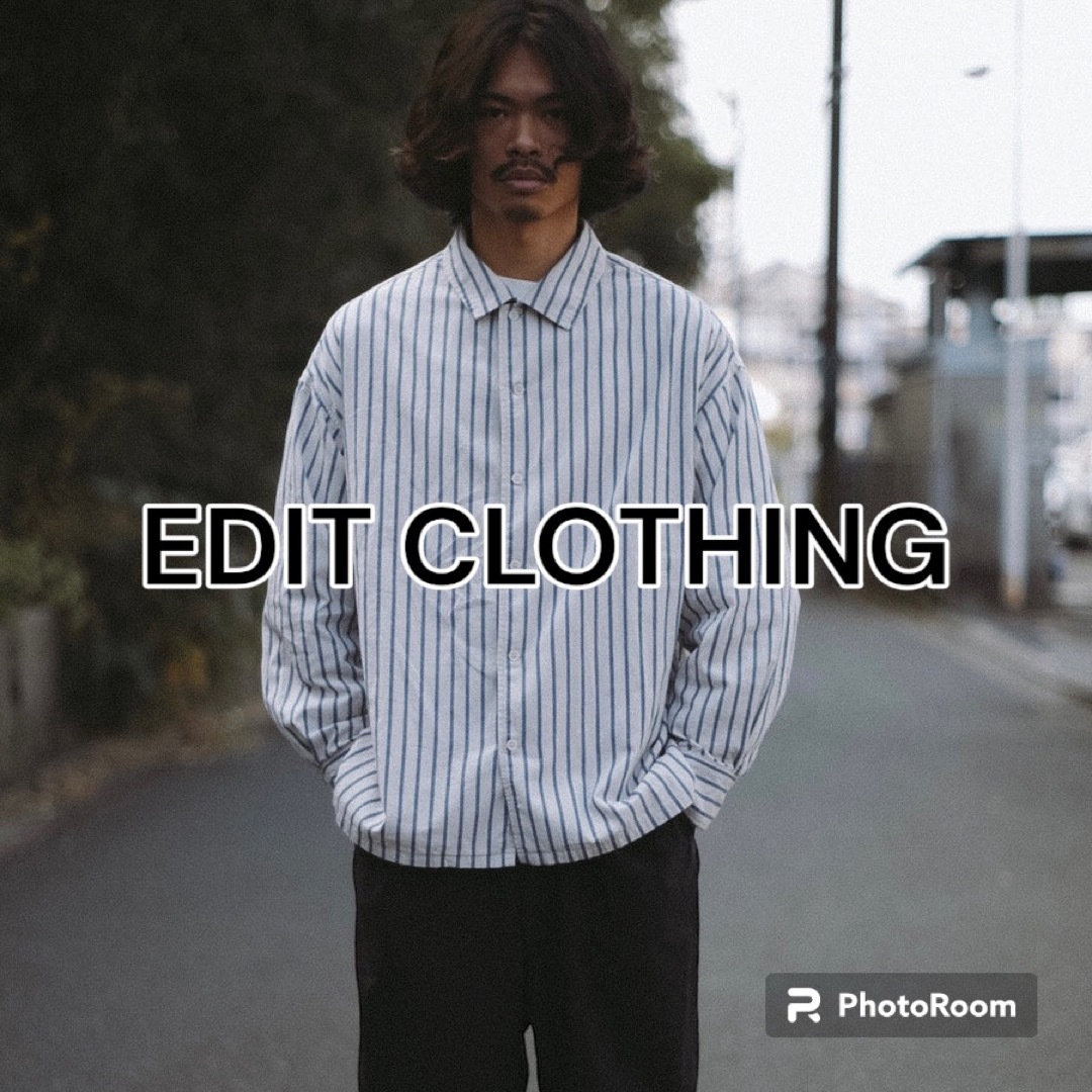 対テロリストの EDITCLOTHING ストライプルーズオープンシャツ サイズ3