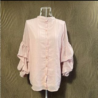 アクシーズファム(axes femme)の新品　axes femme シフォン  タックスリーブ　ノーカラーブラウス(カットソー(長袖/七分))