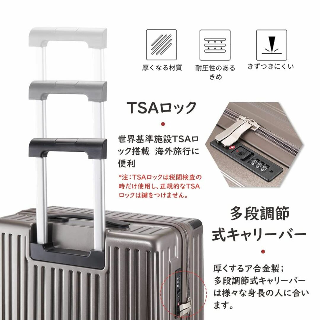 【色: gold】ISUKI スーツケース ファスナー キャリーバッグ キャリー