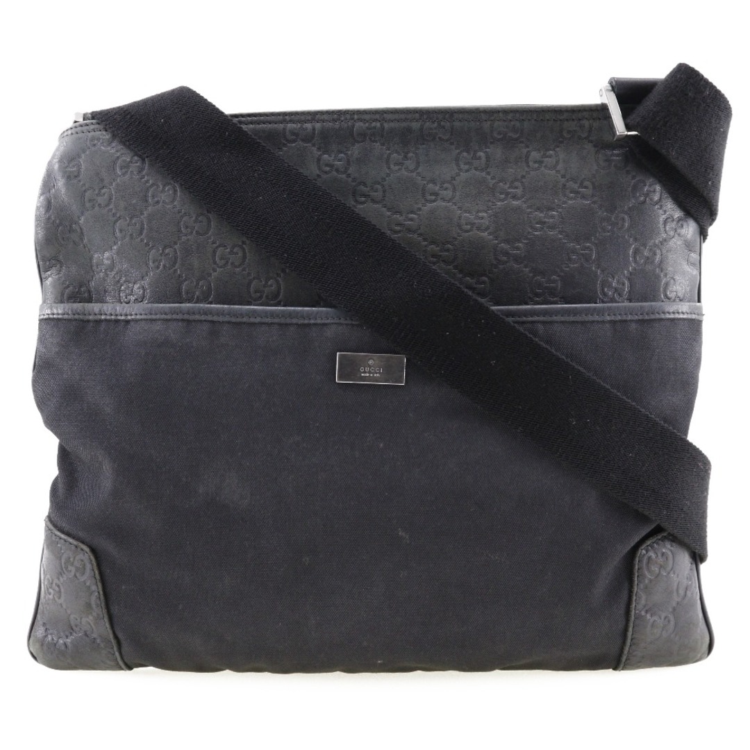 GUCCI】グッチ GG 161822 シマレザー×キャンバス 黒 ユニセックス
