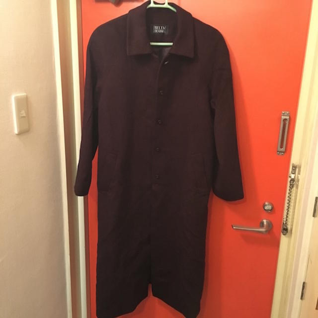 【超希少】90s ロングコート カシミヤ90% ワインレッド ボルドー モード