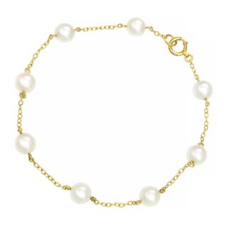 ミキモト(MIKIMOTO)のミキモト アコヤ パール ステーション ブレスレット #17.5 K14 (K14YG) レディース MIKIMOTO [美品] 【中古】 【ジュエリー】(ブレスレット/バングル)