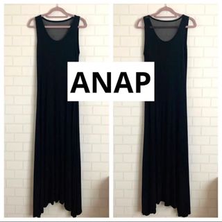 アナップ(ANAP)のANAP アナップ ロングワンピース ノースリーブ マキシ丈 黒 ブラック(ロングワンピース/マキシワンピース)