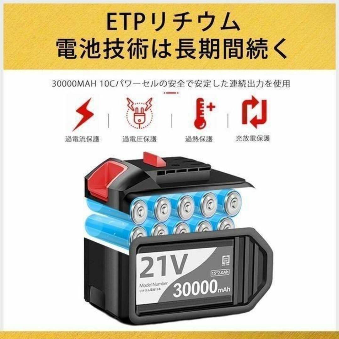 ハンマードリル 充電式 コードレス 21V 3000mAh 電池2個付き564の通販 ...