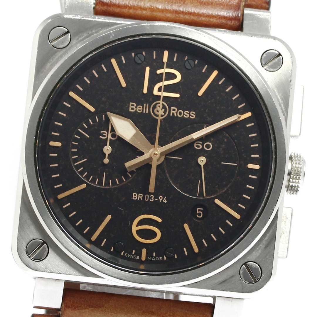 軽い擦り傷商品番号ベル＆ロス Bell＆Ross BR0394-ST-G-HE/SCA ゴールデン ヘリテージ クロノグラフ 自動巻き メンズ 保証書付き_764507