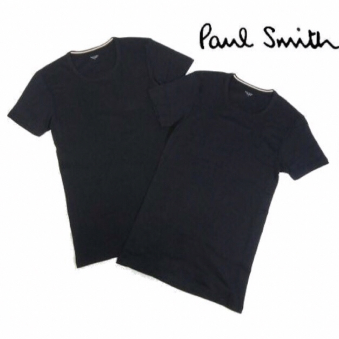 Paul Smith ポールスミス Tシャツ サイズ:L パネルボーダー 切替 クルーネック 半袖 Tシャツ 119503 136E 杢調 ごま塩 JEANS グレー パープル トップス カットソー 【メンズ】