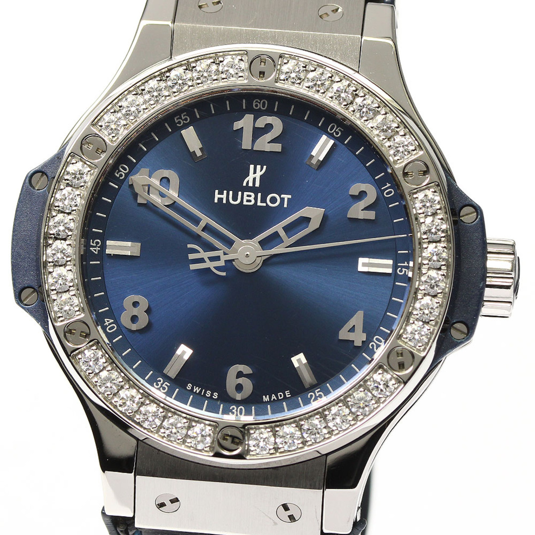 ウブロ HUBLOT 361.SX.7170.LR.1204 ビッグバン スチールブルー ダイヤベゼル クォーツ ボーイズ 箱・保証書付き_768339