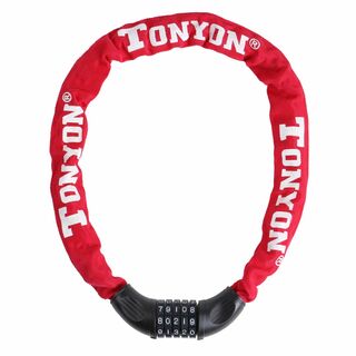 TONYON 自転車・バイク用ダイヤル式チェーンロック 赤 ※548(その他)