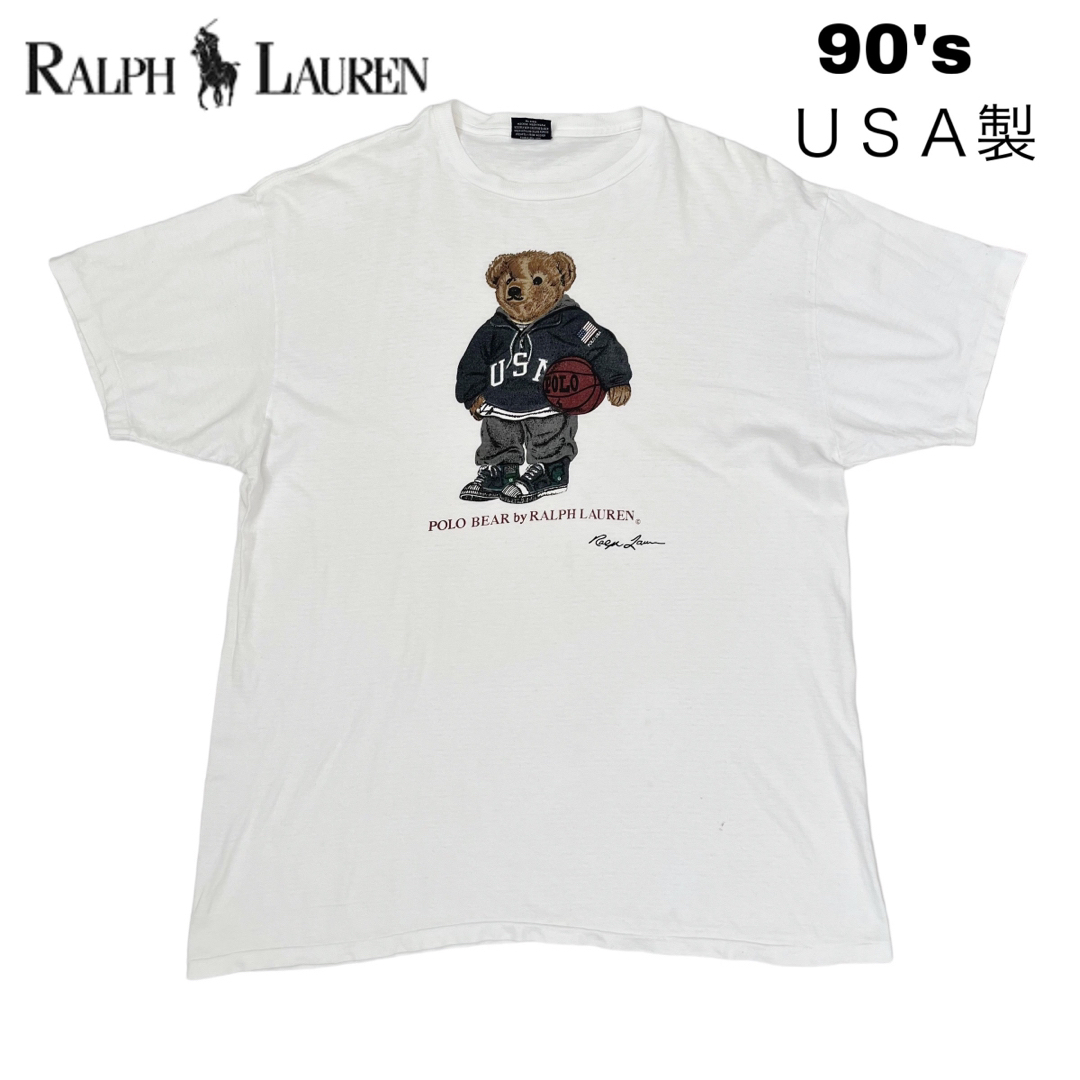 希少！ ラルフローレン ポロベア 90s USA製 半袖Tシャツ マフィア くま