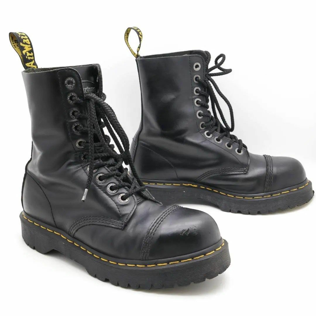 《人気》DR. MARTENS ブラック レースアップ アンクルブーツ 25.5