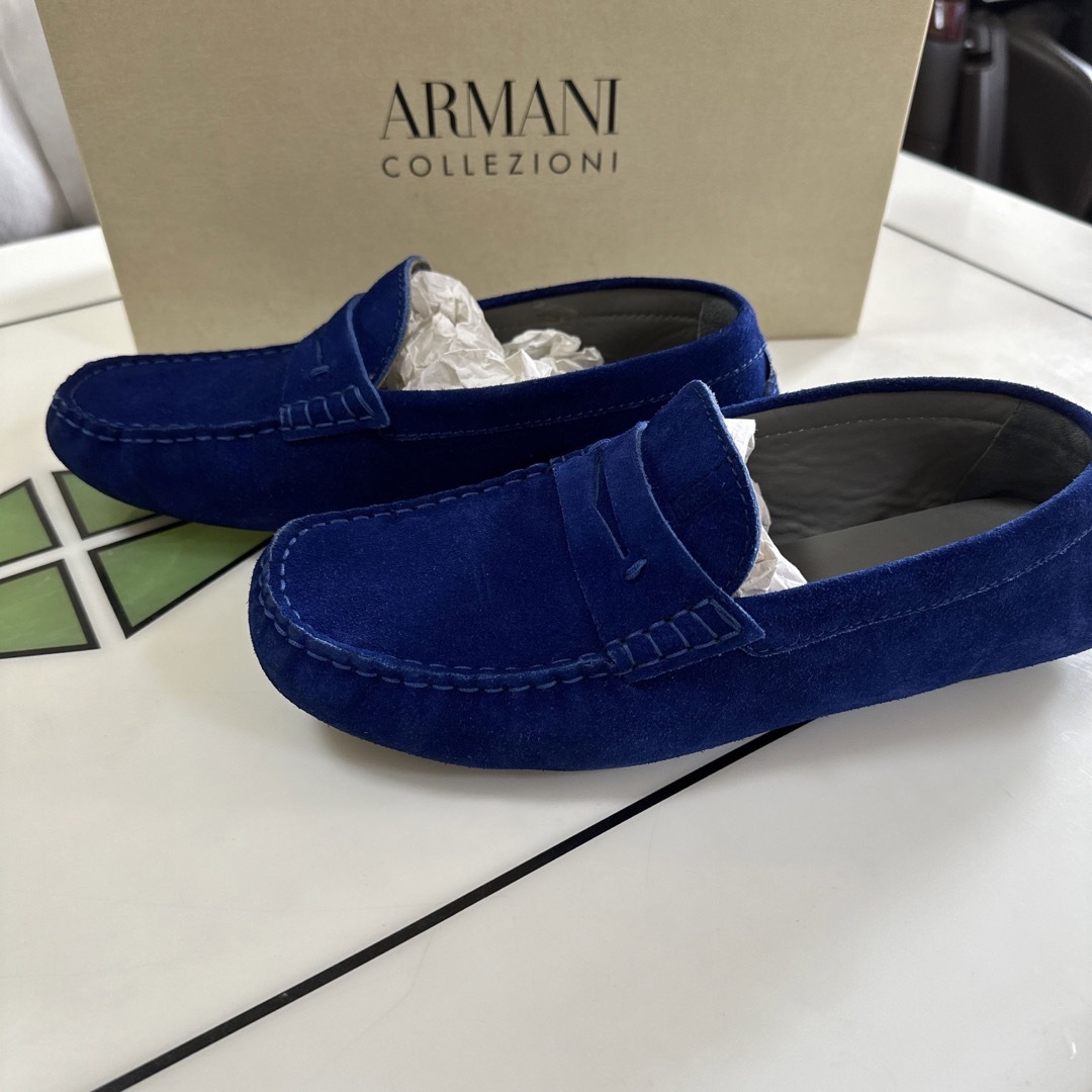 ARMANI COLLEZIONI(アルマーニ コレツィオーニ)のアルマーニコレツォーニブルー靴 メンズの靴/シューズ(スリッポン/モカシン)の商品写真