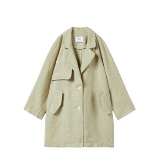 ザラキッズ(ZARA KIDS)の新品 ZARA KIDS リネントレンチコート 164 160 ザラ コート 麻(ジャケット/上着)