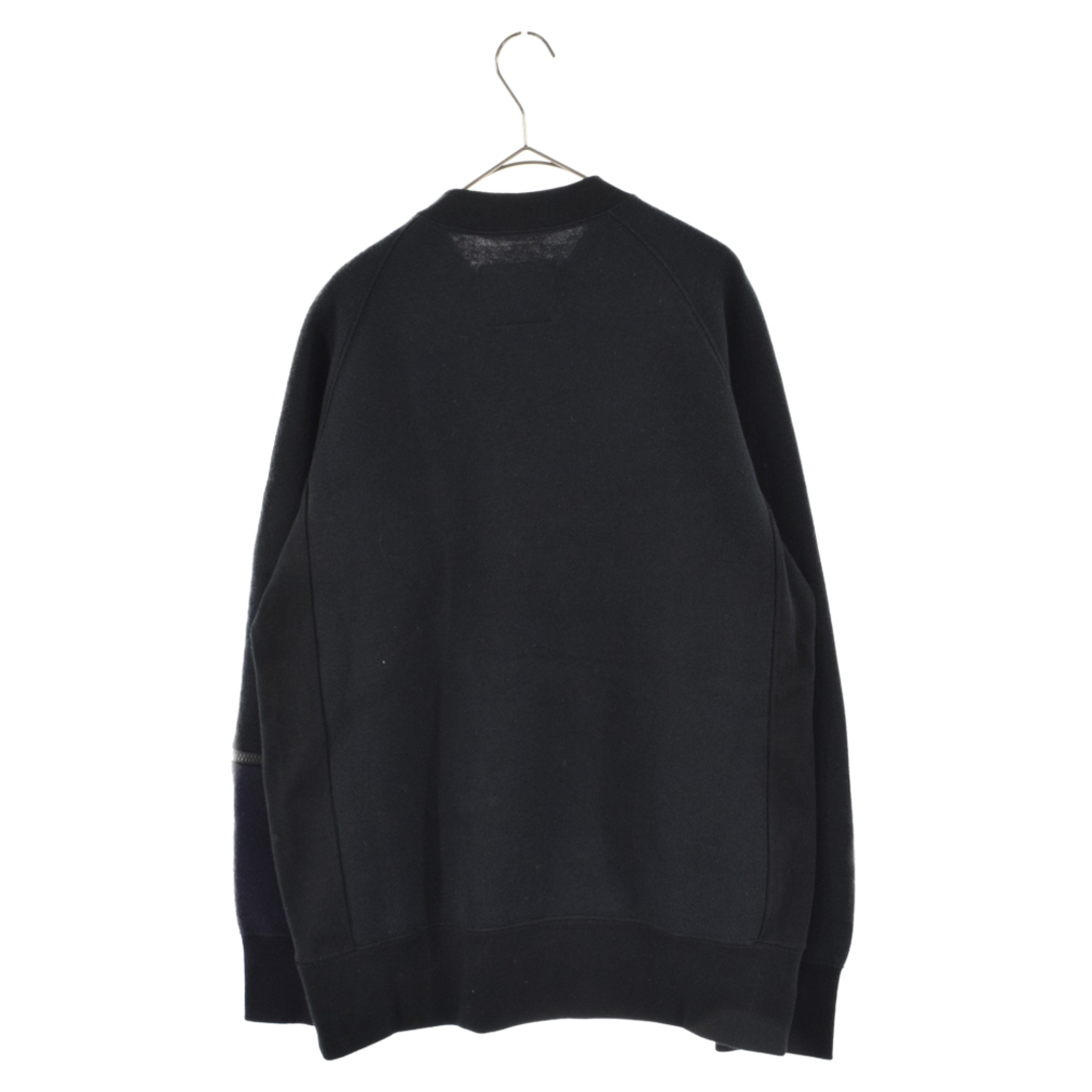 Sacai サカイ 20AW Sponge Pullover Sweat プルオーバー ジップデザイン スポンジ スウェットシャツ ブラック/ネイビー  20-02410M