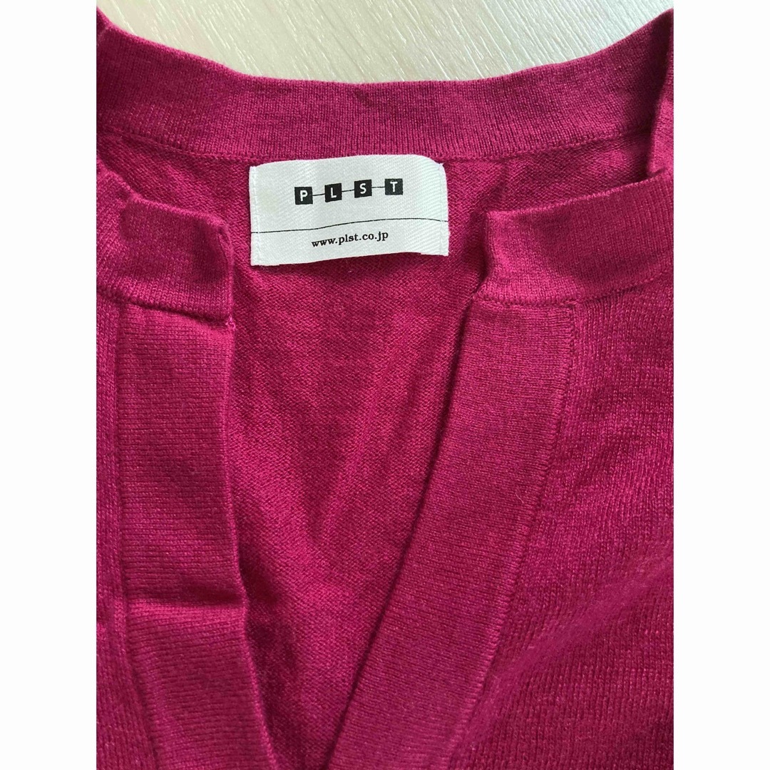 PLST(プラステ)のPLST アンサンブル　長袖カーディガン＆半袖トップス　ウール混　パープル　2 レディースのトップス(アンサンブル)の商品写真