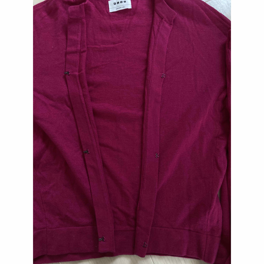 PLST(プラステ)のPLST アンサンブル　長袖カーディガン＆半袖トップス　ウール混　パープル　2 レディースのトップス(アンサンブル)の商品写真