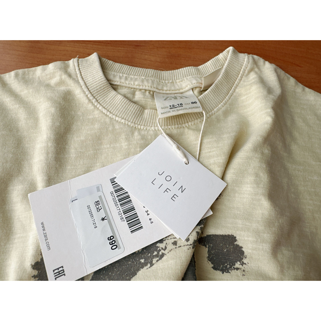 ZARA KIDS(ザラキッズ)のZARAキッズ　Tシャツ 新品未使用 12-18months 86 80 90 キッズ/ベビー/マタニティのベビー服(~85cm)(Ｔシャツ)の商品写真