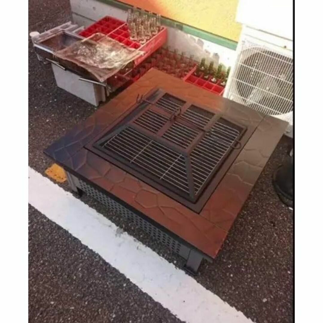 家族用 大型 バーベキュー テーブル キャンプ 焚火台 黒の板 977の通販