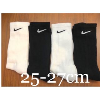 ナイキ(NIKE)の【新品未使用】NIKE  4足組 ホワイト2＆ブラック2 25cm〜27cm(ソックス)