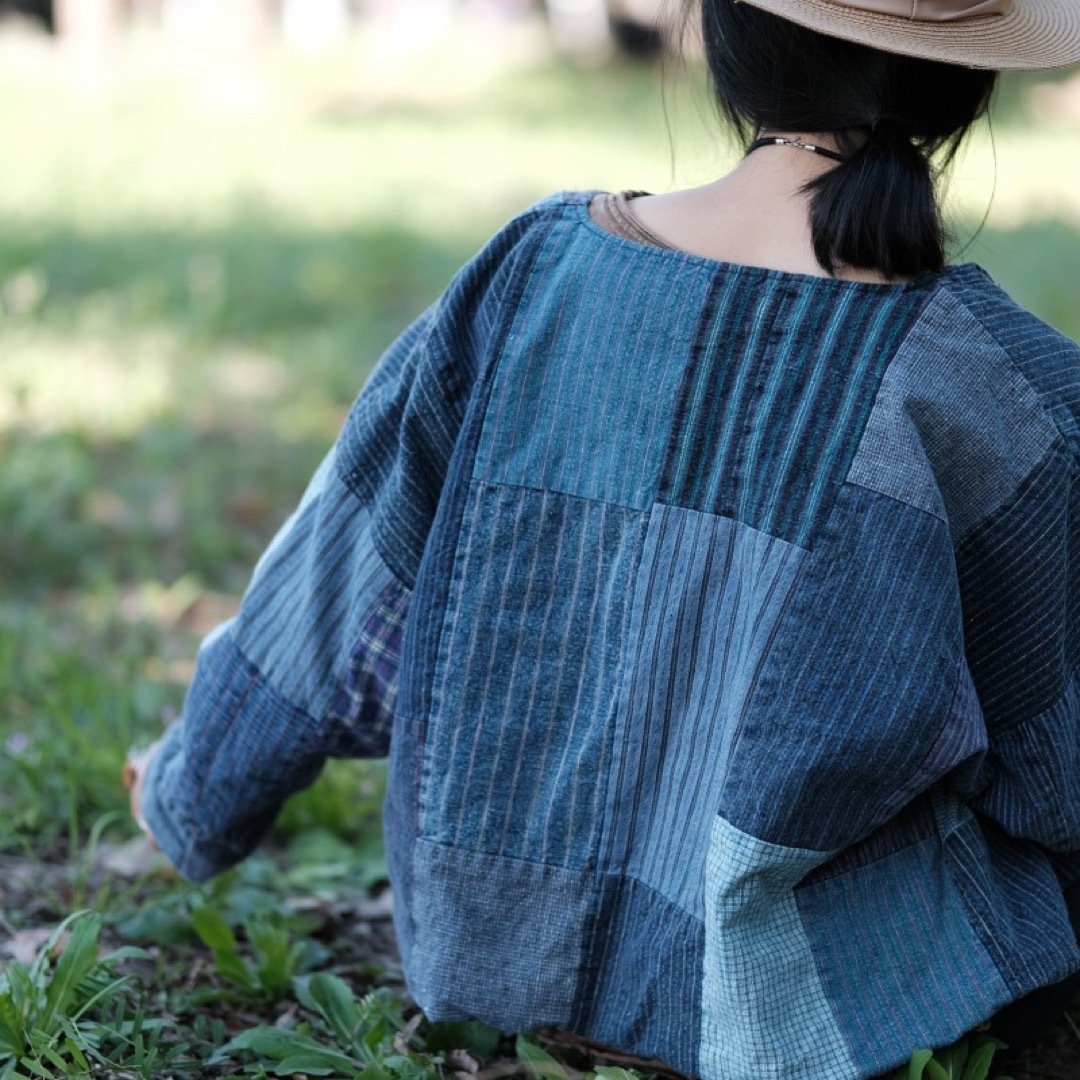 手作りハンドメイドパチワーク木綿コート 手作りハンドメイドパチワーク木綿コート