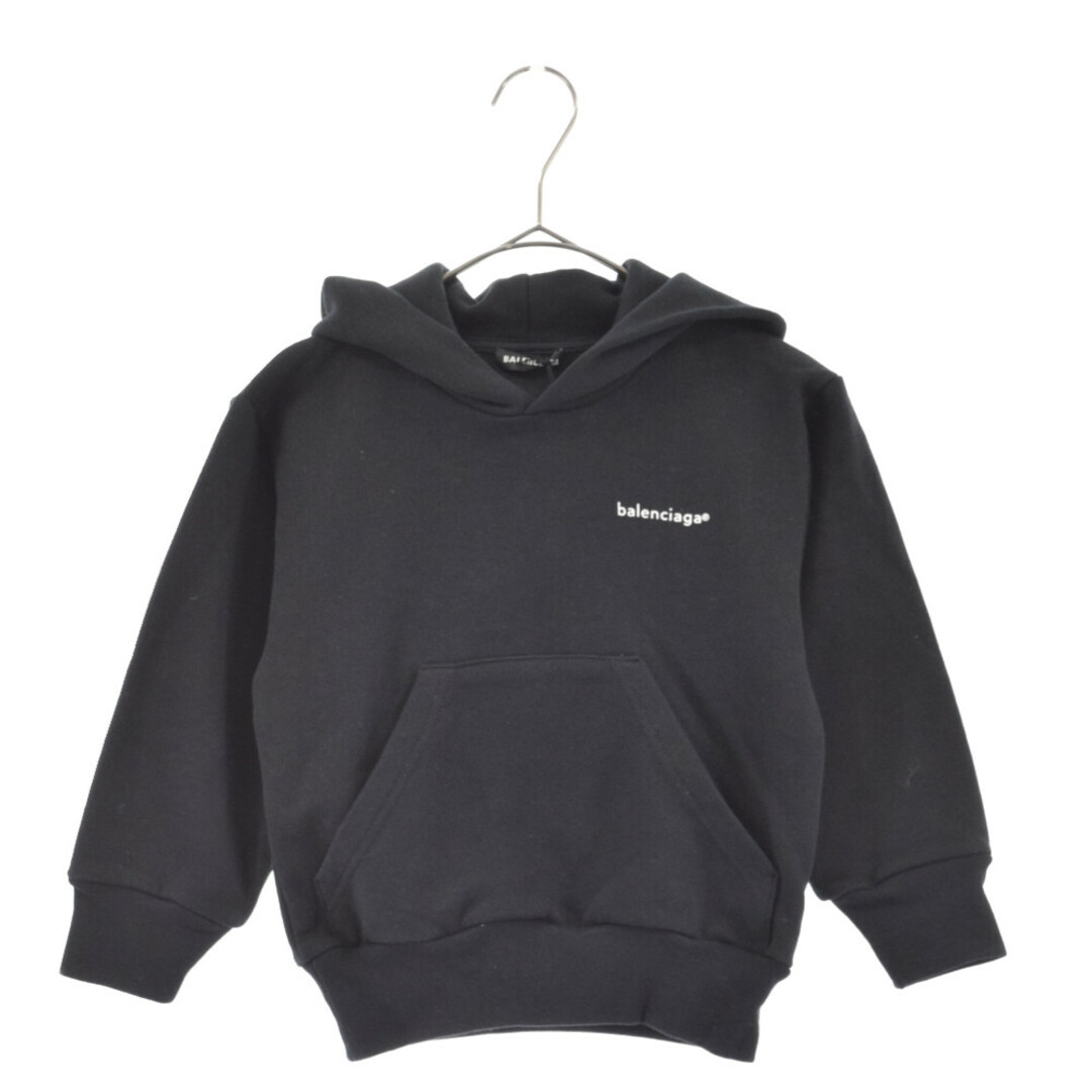 BALENCIAGA バレンシアガ Logo Hoodie 509656 TYK93 ロゴプリントスウェットプルオーバーパーカー キッズ ブラック