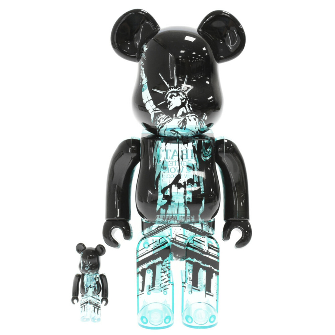 MEDICOM TOY メディコムトイ BE@RBRICK Statue of Liberty 100% & 400% ベアブリック  スタチューオブリバティ フィギュア ブラック/ブルー | フリマアプリ ラクマ