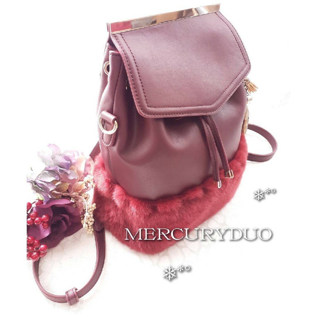 美品 MERCURYDUO エコファーフラップ付きリュック