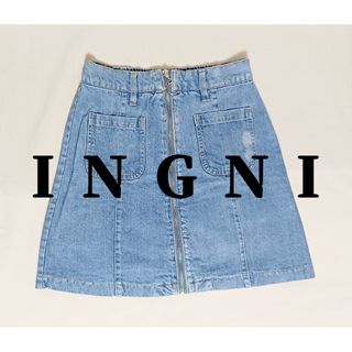 イング(INGNI)の【INGNI】リングフロントZIPデニムスカート【イング】(ミニスカート)