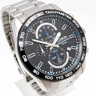 セイコー(SEIKO)の《一点物》LORUS 腕時計 ブラック クロノグラフ デイト メンズ(腕時計(アナログ))