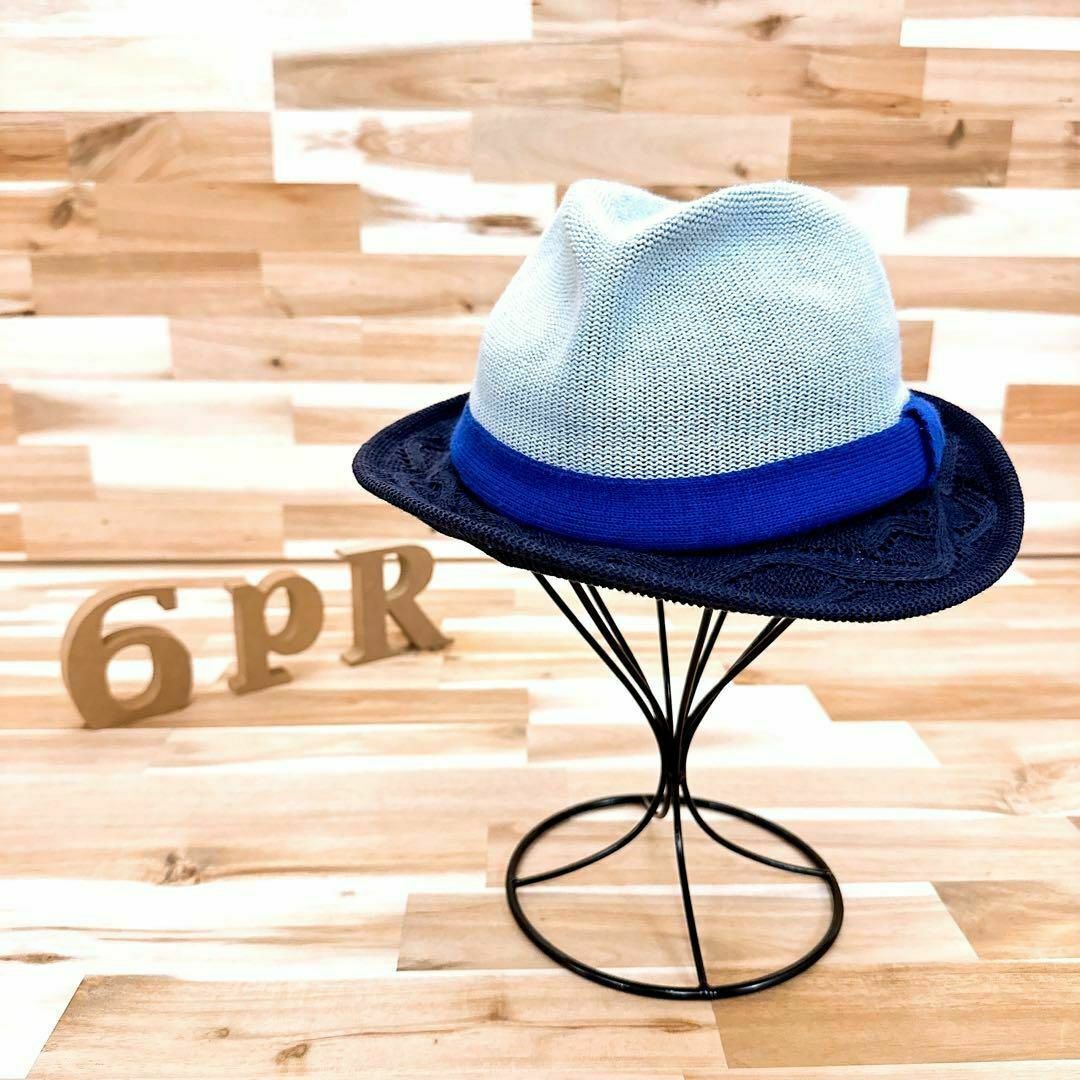 【ヴィヴィアンウエストウッド】編み込み 中折れハット 刺繍オーブ S~M 青×紺 | フリマアプリ ラクマ