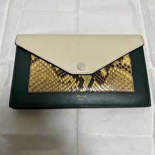 未使用品 CELINE ラージジップウォレット カーキ 156