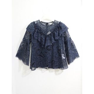 leur logette】デニムフリル長袖シャツクロップド丈 leur logette】デニムフリル長袖シャツクロップド丈