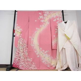 平和屋 こころ店□極上 振袖・長襦袢セット 舞桜 暈し染め 金銀彩 着丈