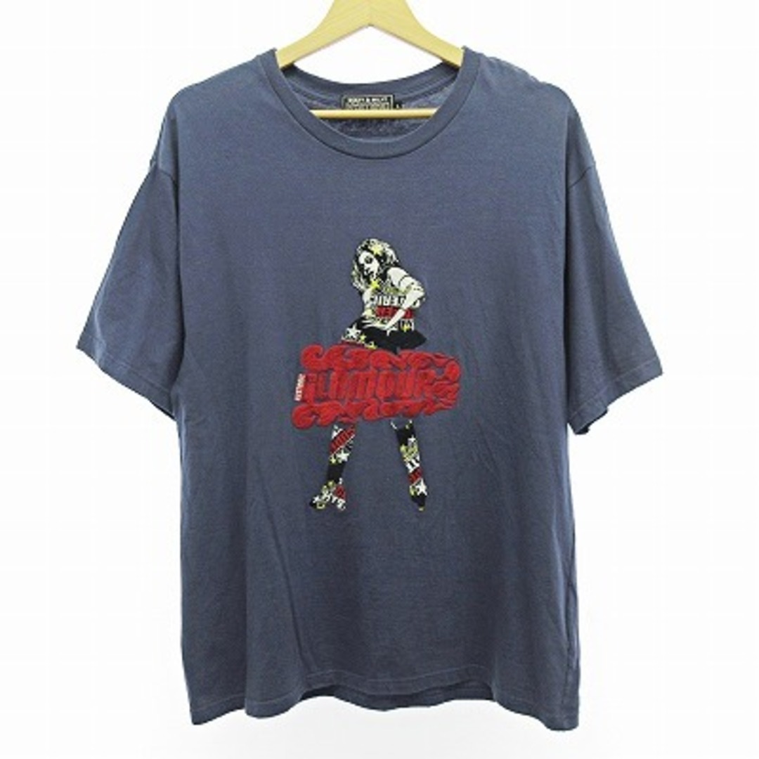 ヒステリック 02221CT05 Tシャツ カットソー 半袖 ロゴ ネイビー L