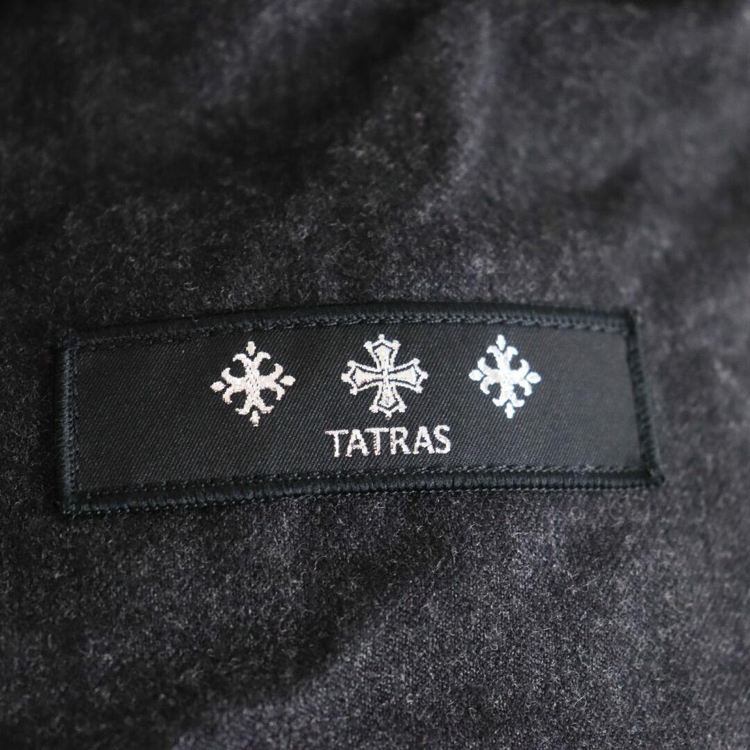 良品●19AW TATRAS タトラス VIGO/ビーゴ  MTK19A4135 ウール切替 ロゴワッペン WZIP ダウンジャケット グレー×カーキ 2 正規品