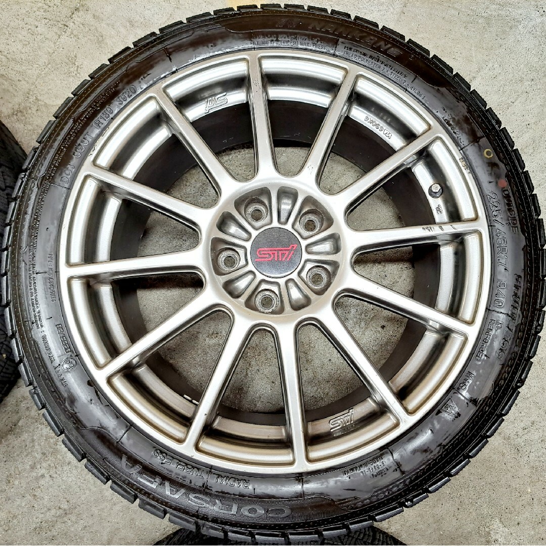 スバル WRX STI限定 STI 純正ホイールタイヤ スタッドレス 114.3