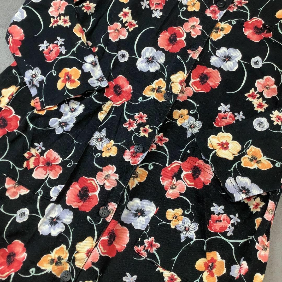 美品 SONIA RYKIEL 花柄 総柄 デザインワンピース ブラック 4