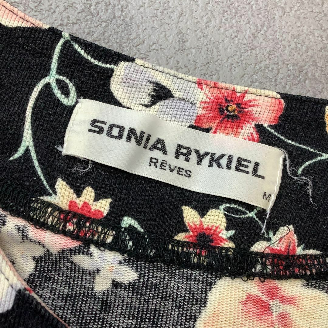 美品 SONIA RYKIEL 花柄 総柄 デザインワンピース ブラック 7