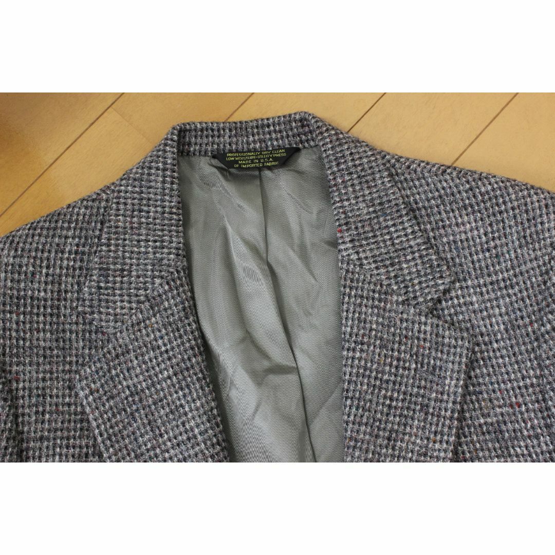 希少 Harris Tweed ハリスツイード地ブルーツイードジャケット A7