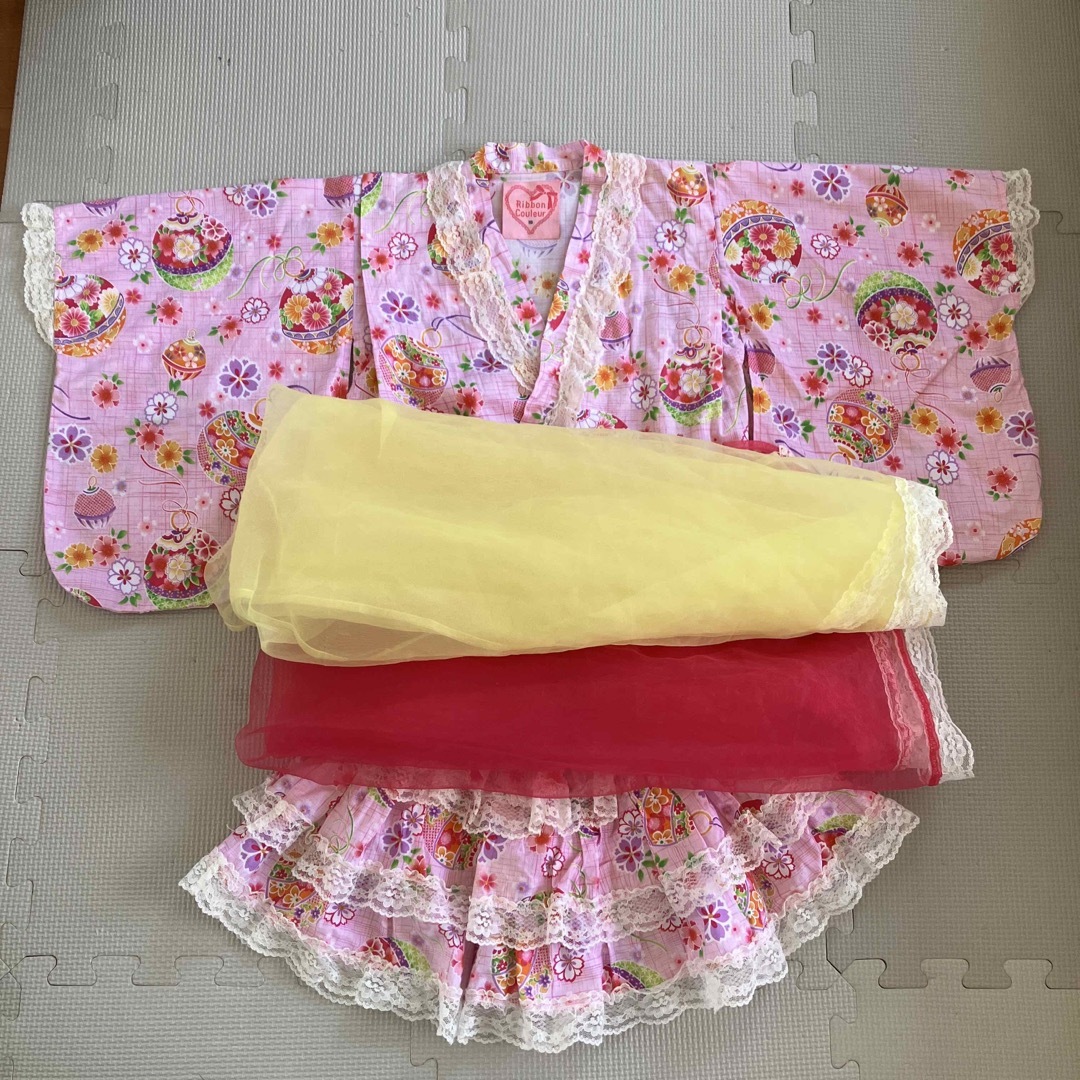 ドレス浴衣 110  キッズ/ベビー/マタニティのキッズ服女の子用(90cm~)(甚平/浴衣)の商品写真