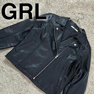 グレイル(GRL)のGRL グレイル ライダースジャケット 黒 Mサイズ(ライダースジャケット)