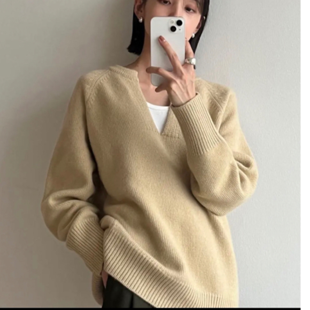 CLANE neck slit Knit tops クラネ　ニット | フリマアプリ ラクマ