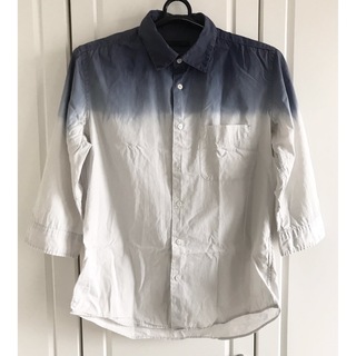 ハレ(HARE)のHARE ハレ グラデブロード シャツ 7分袖 グラデーション 青 ブルー S(シャツ)
