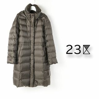 【美品】23区 ダウンコート ロングコート 38 Aライン グレージュ