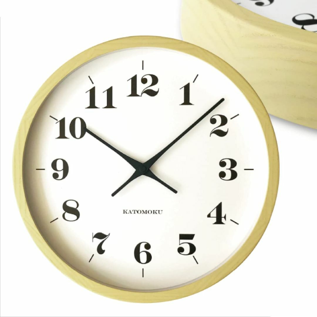 【新着商品】KATOMOKU muku clock 12 イエロー 電波時計 連