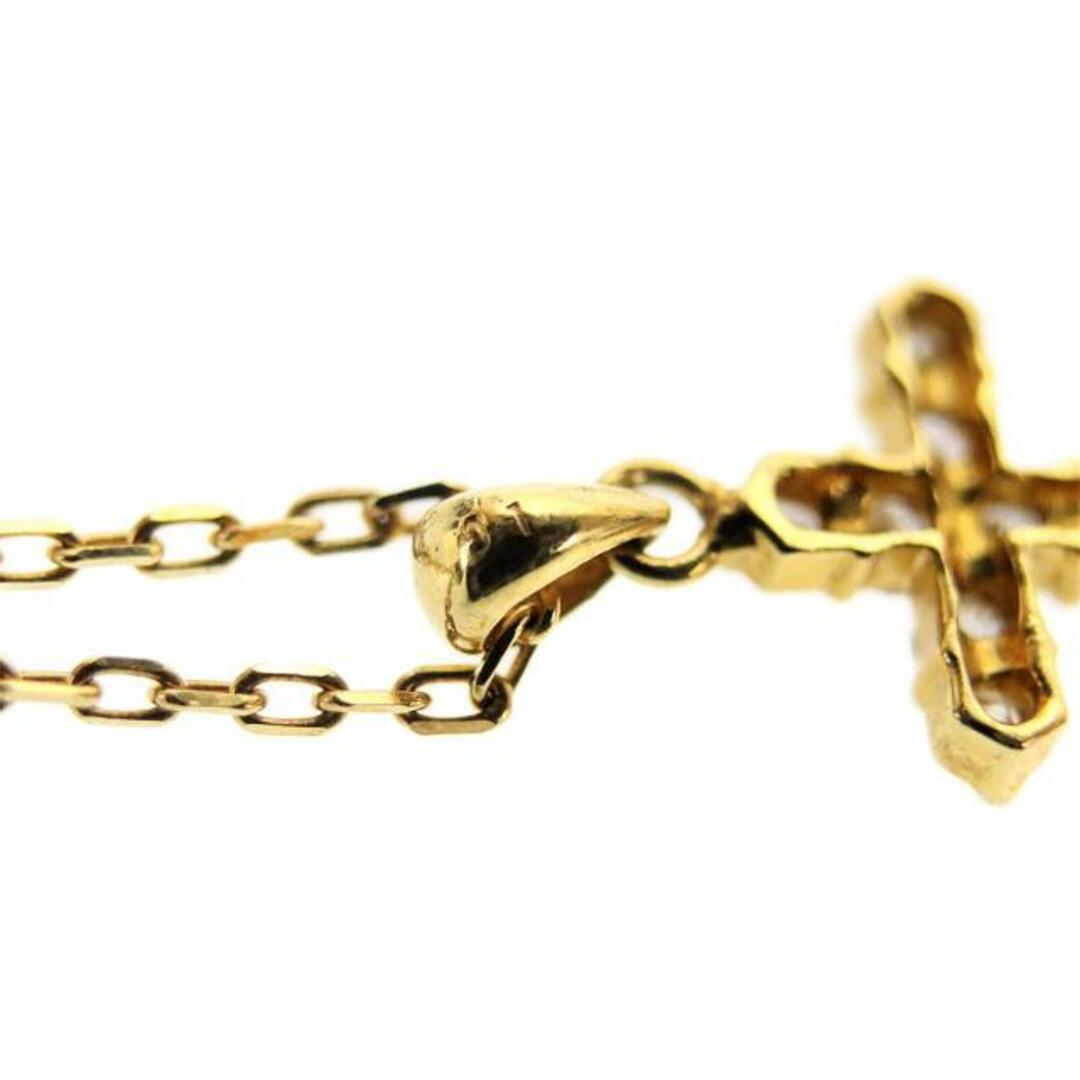 ELLE - エル クロスネックレス 中古 ゴールド K18 ダイヤモンド 0.1ct